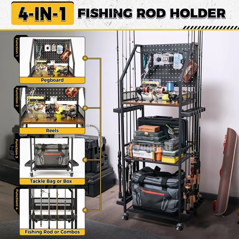رف تخزين معدات الصيد، حامل لقض - مراجعة Fishing Line Spooler وسعره